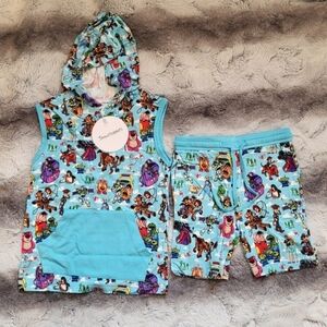 Toy story - Sleeveless hooded tank and shorts set